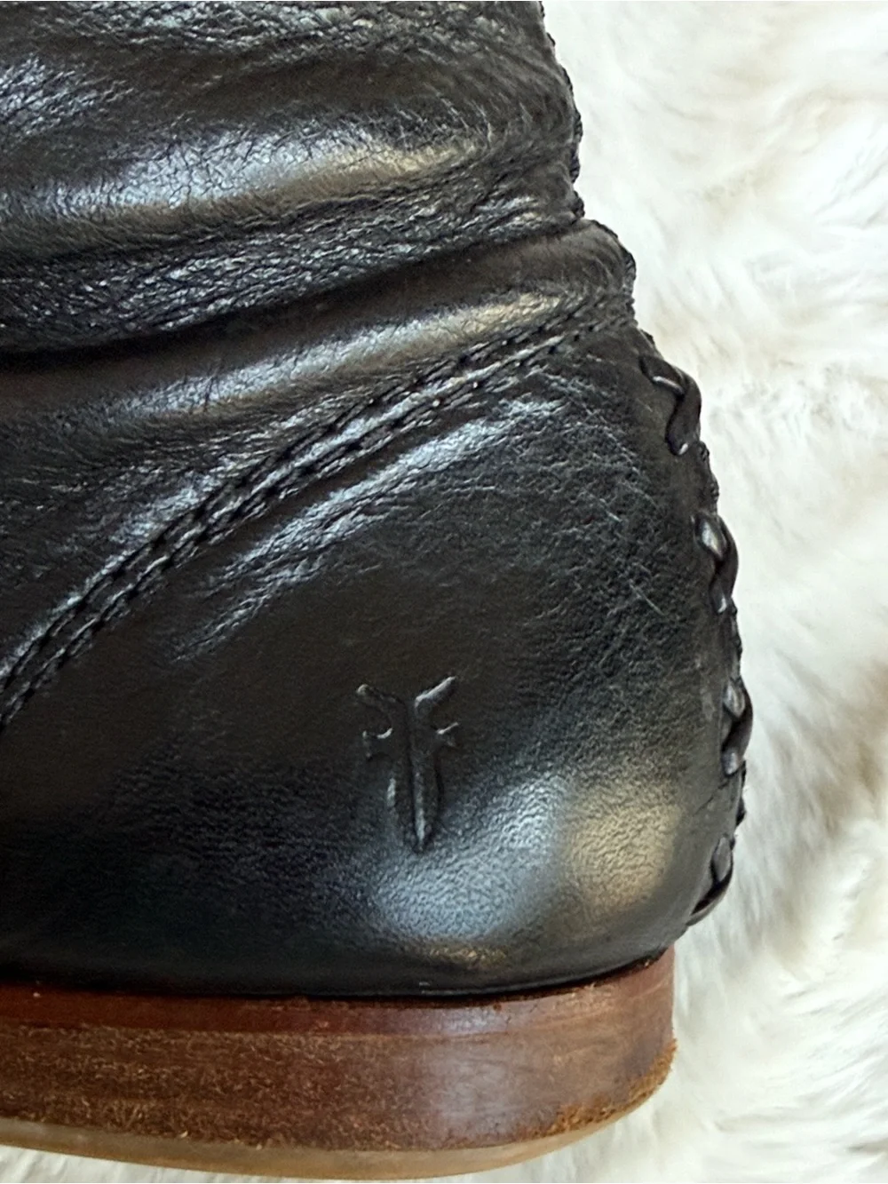 Frye Black Leather Over-the-Knee Zip Boots